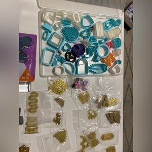 Assorted Polymer Clay cutters, Tools, and Findings for jewellery making
